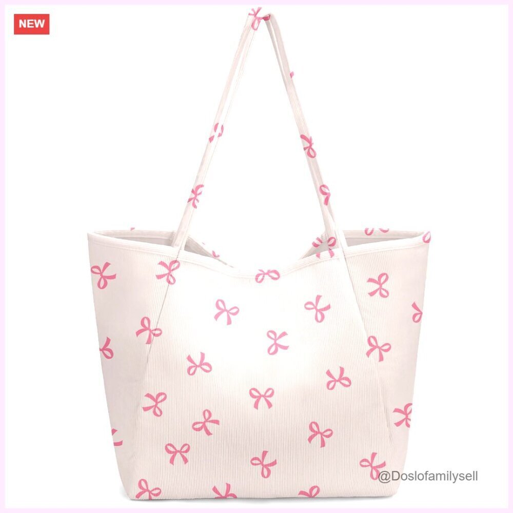 Corduroy Tote Bag for Women, Large Capacity Travel Gym Beach Bag